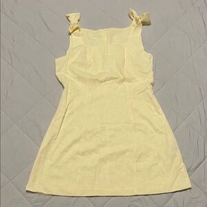 SHEIN Light Yellow Mini Dress with Bow Straps